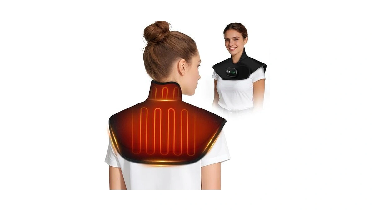 Cordless Neck And Shoulder Heating Pad, Weighted Rechargeable Heat Neck
