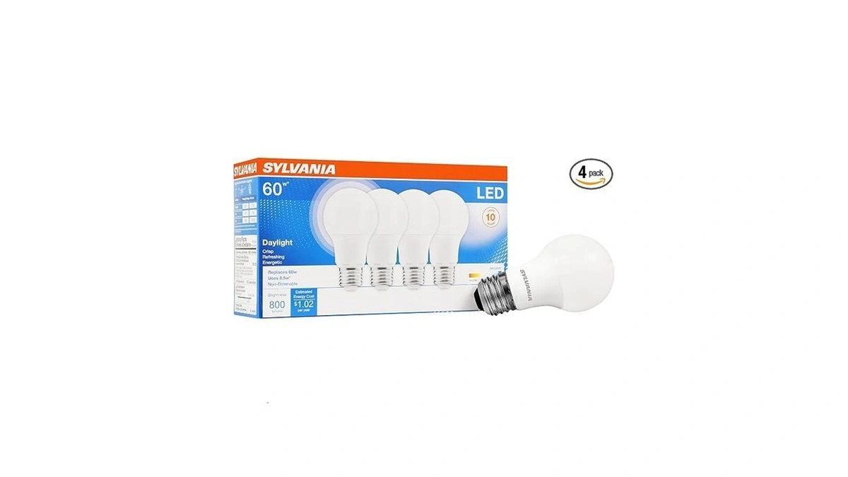 Sylvania Led Light Bulb, 60w Equivalent A19, Efficient 8.5w, Medium