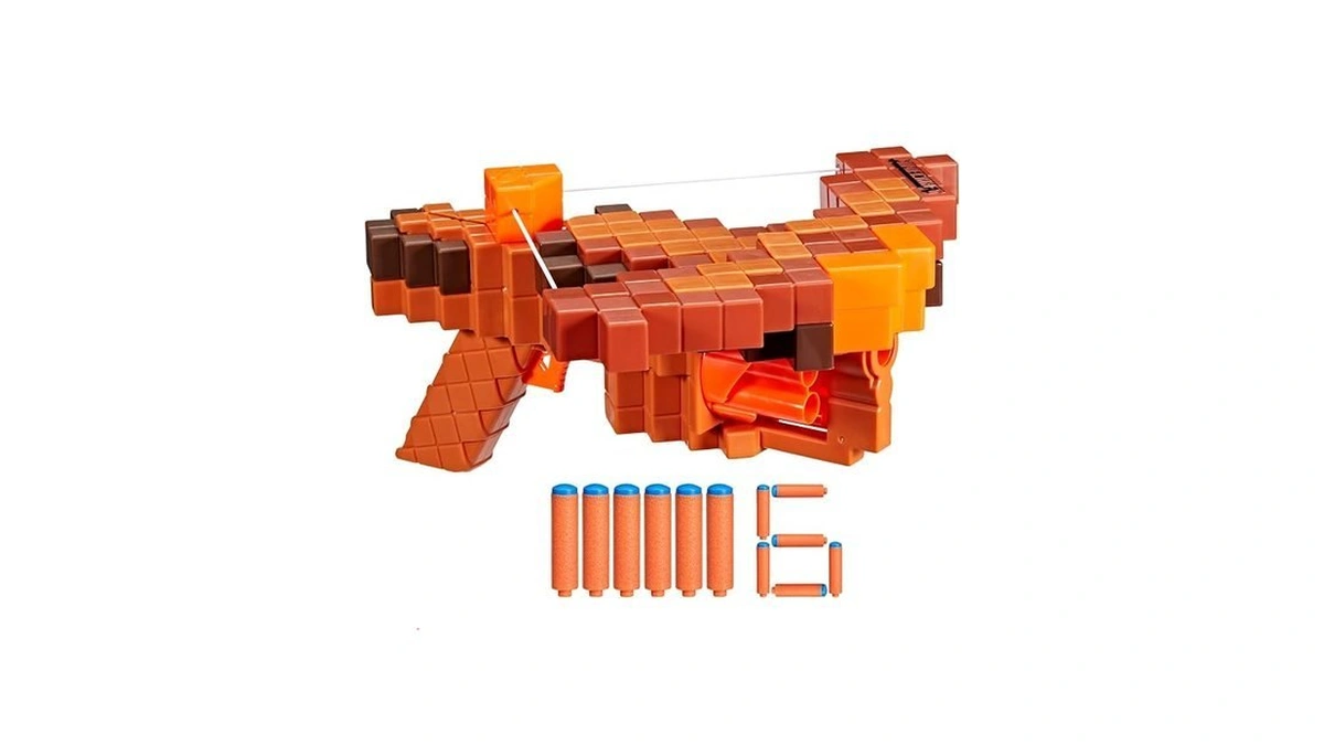 Nerf Minecraft Pillager's Crossbow Dart Blaster, 6 N1 Darts Compatible