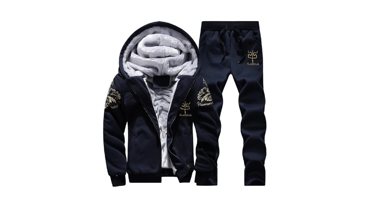 Mantors Men's Tracksuit Thick Fleece Sweatsuits Warm 2 Pieces Outfits