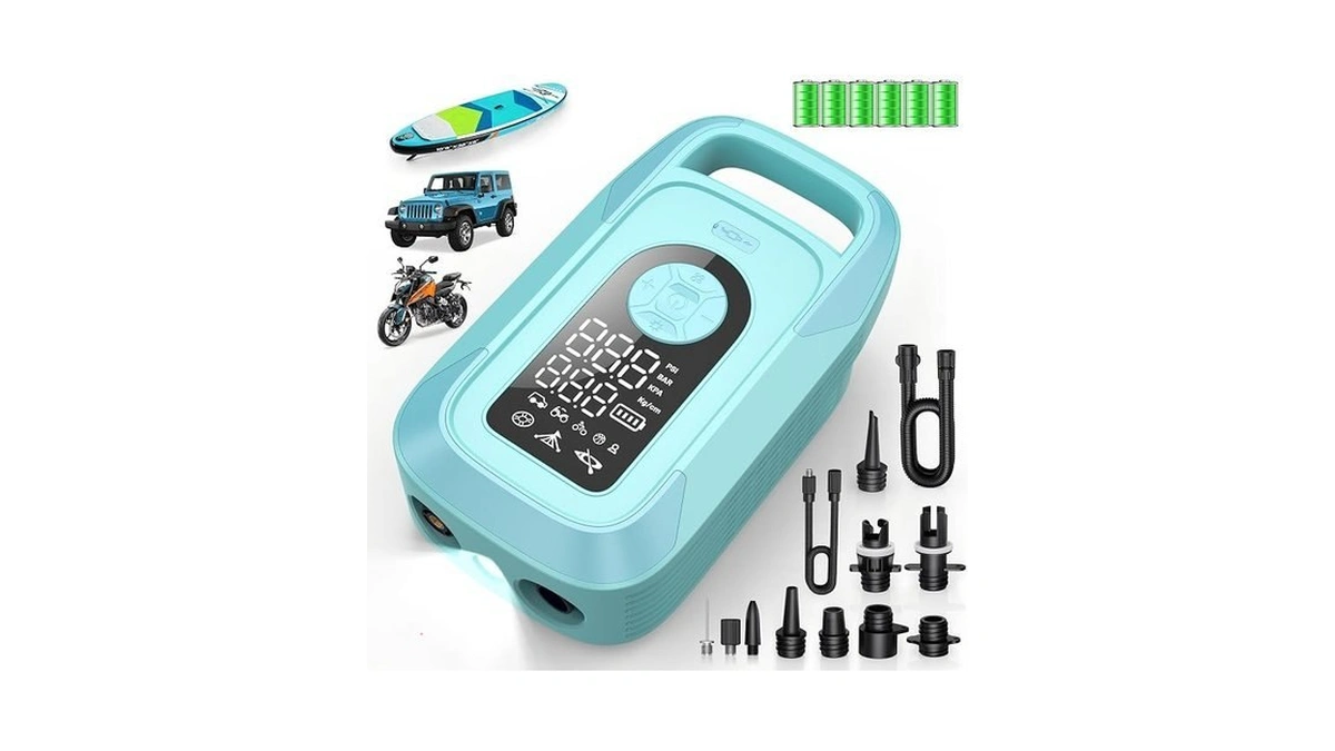 150psi Paddle Board Electric Pump,rechargeable 16000mah Sup Pump With Led