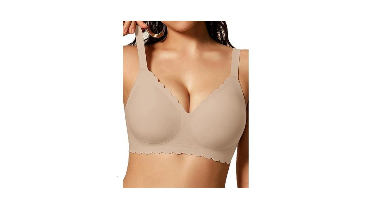 Cocomarts Jelly Bras For Women No Underwire Scalloped Push Up