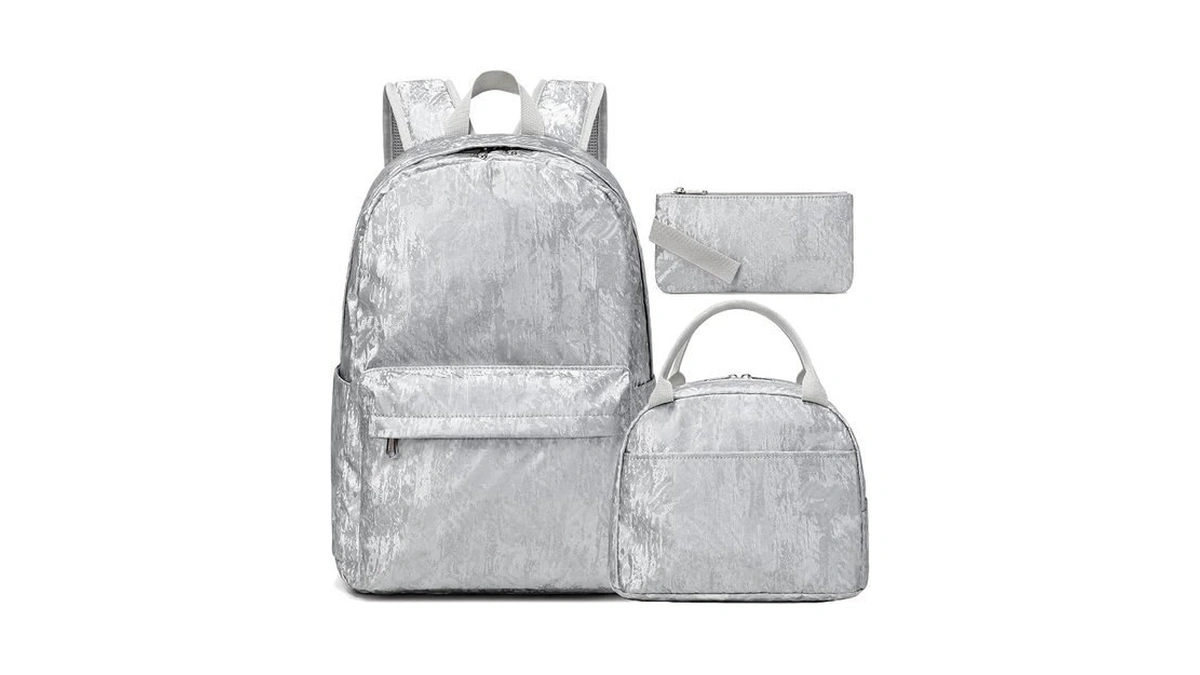 Kimwadalh Grey School Backpack For Girls Boys, School Bookbag With