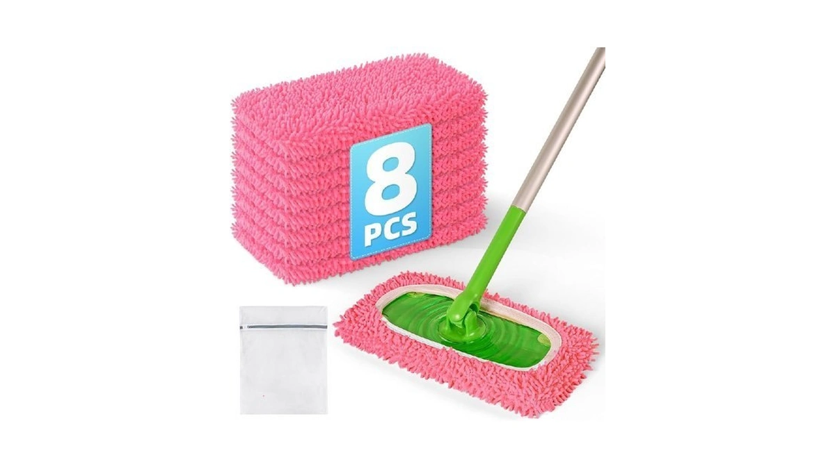 8 Pack Reusable Mop Pads For Swiffer, Microfiber Dry Sweeping