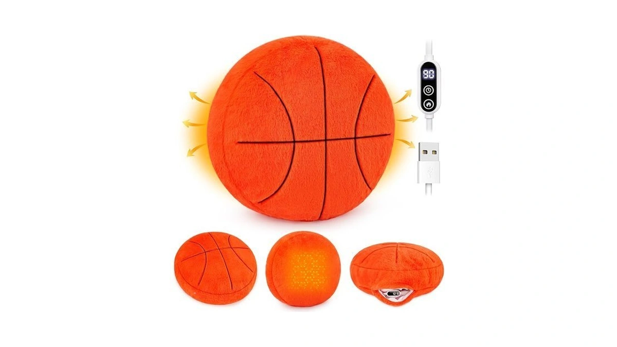 Sprinqdawin Basketball Plush Heating Pad, 14 Inch Usb Electric Warm