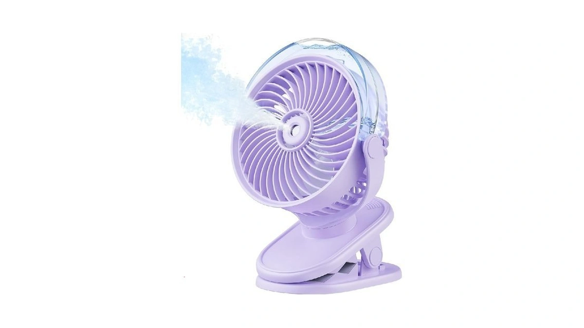 Sweetfull Portable Misting Clip On Fan, Usb-c Rechargeable Mini Personal