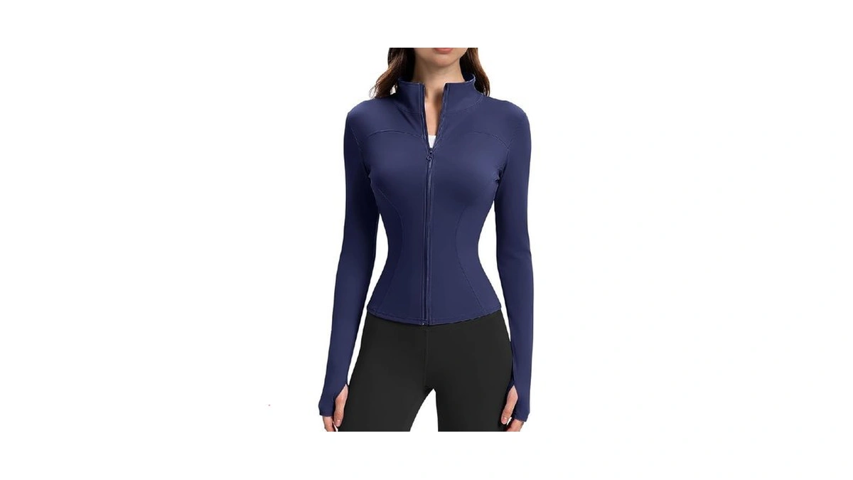 Yaqi Verse Women's Full Zip Up Workout Jacket, Slim Fit