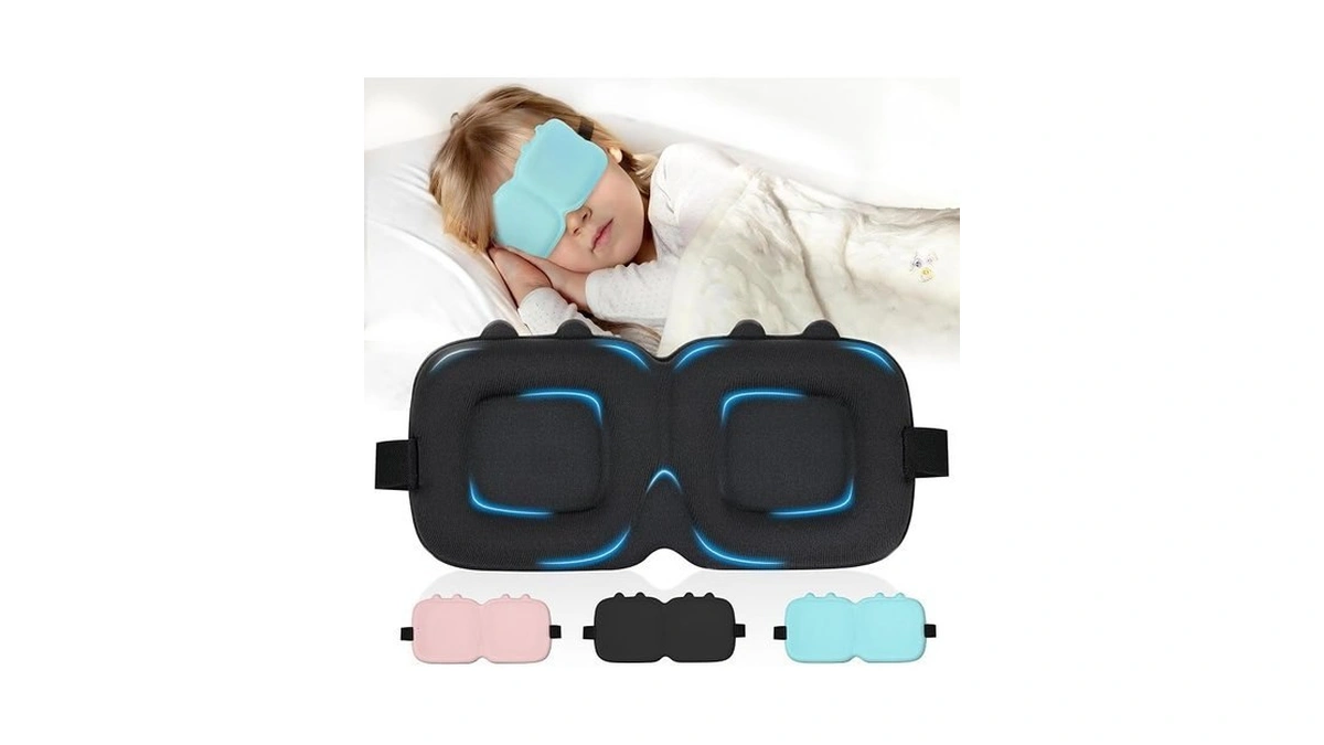 Kids Sleep Mask, 3d Contoured Eye Mask For Sleeping, Soft