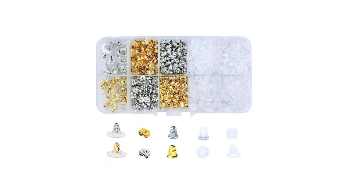 Vivixin 1080pcs Earring Backs Replacements, Silicone Plastic Earring Backs For