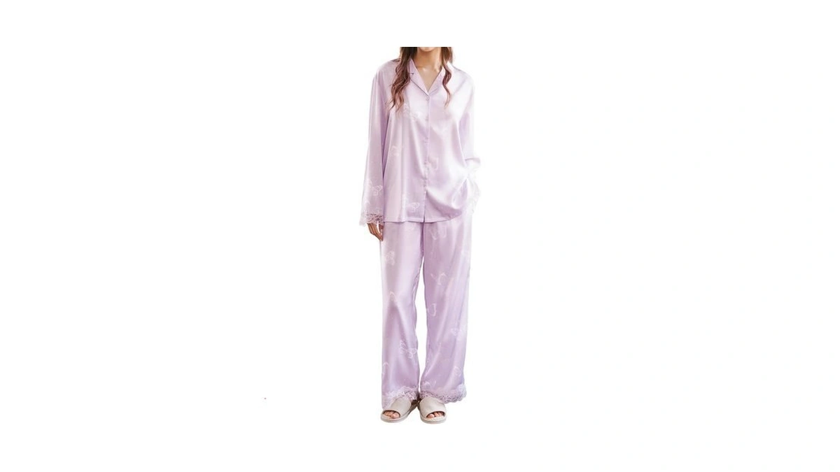 Onionyou Satin Pajama Set For Women 2 Piece Long Sleeve