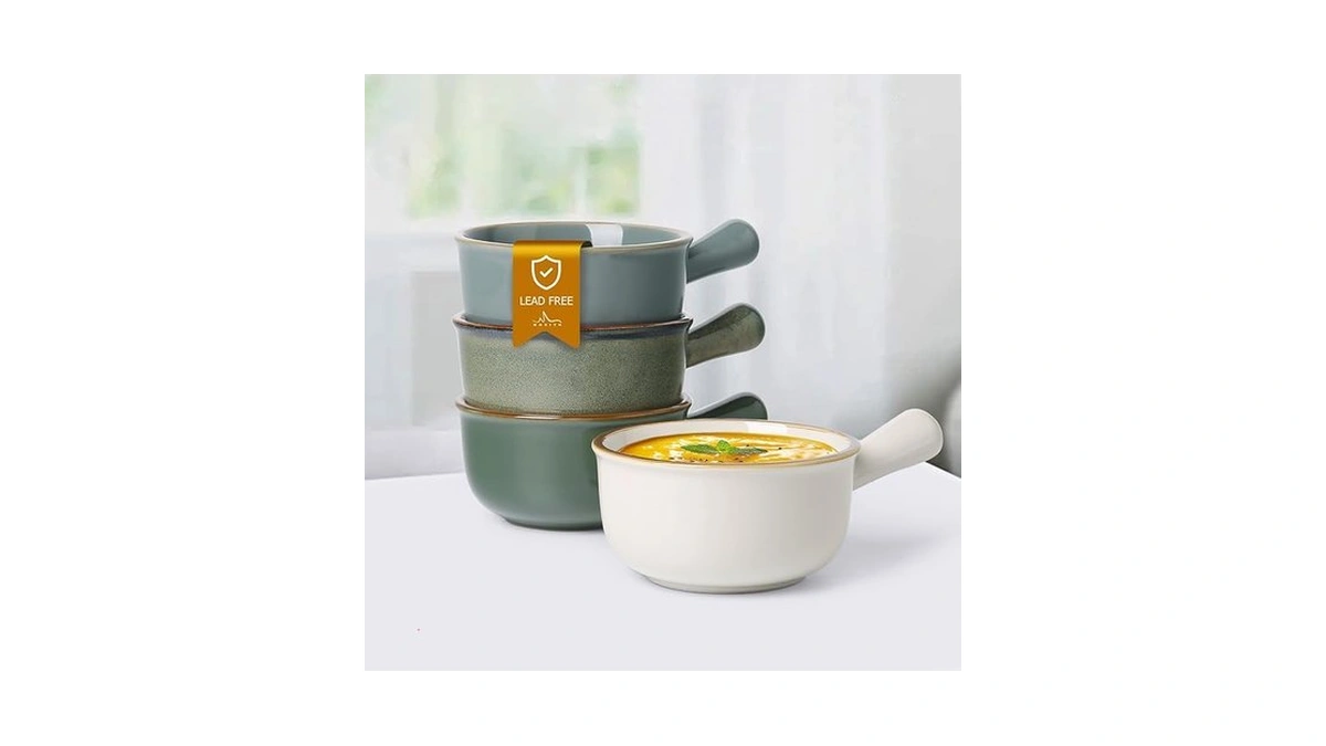 Monito 16oz French Onion Soup Bowls, Ceramic Soup Bowls With