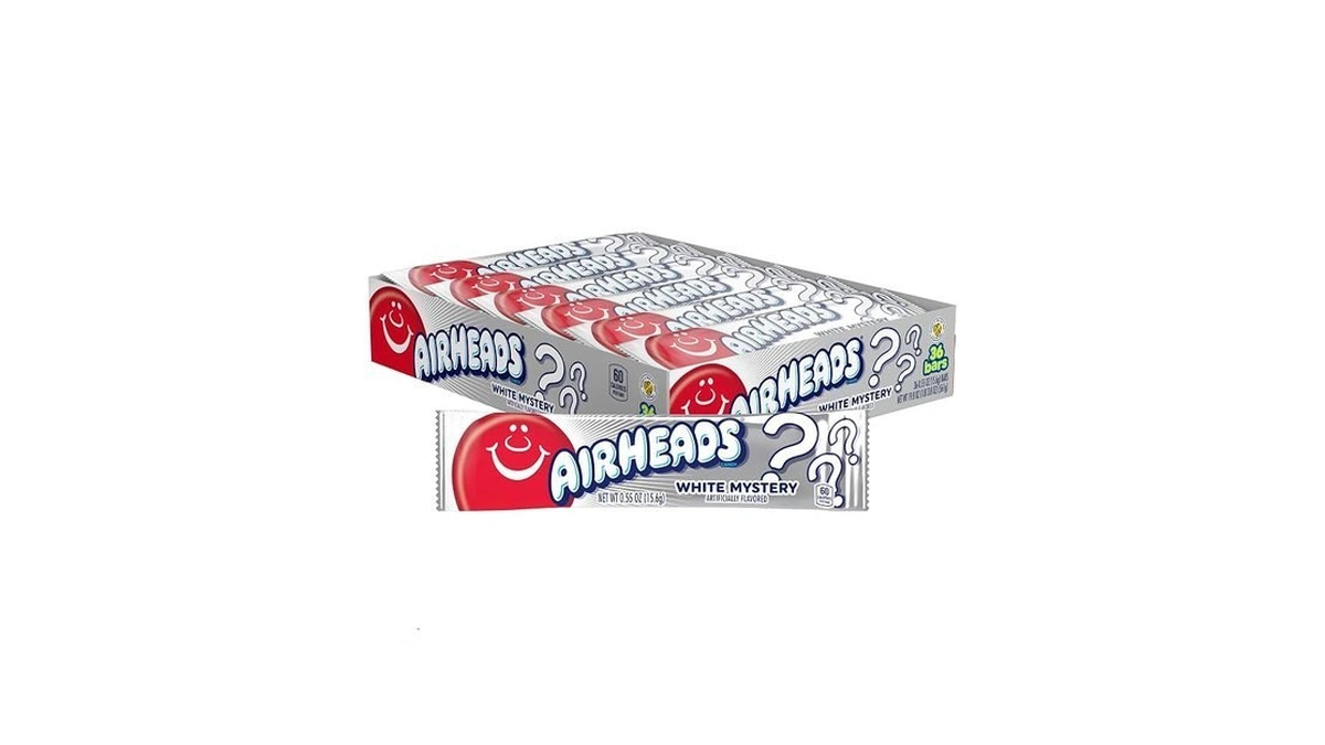 Airheads Candy, Individually Wrapped Full Size Bars, White Mystery, Bulk