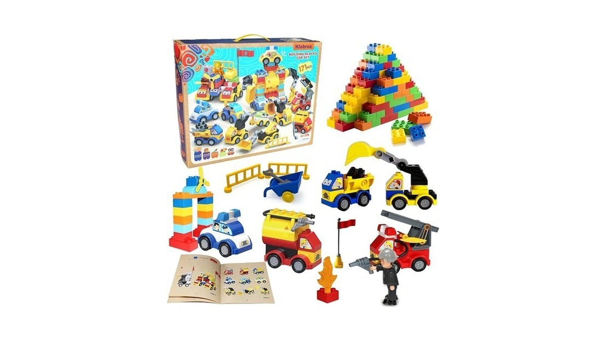 Klobroz Building Blocks For Toddlers 2-5, 171 Pieces Blocks Car