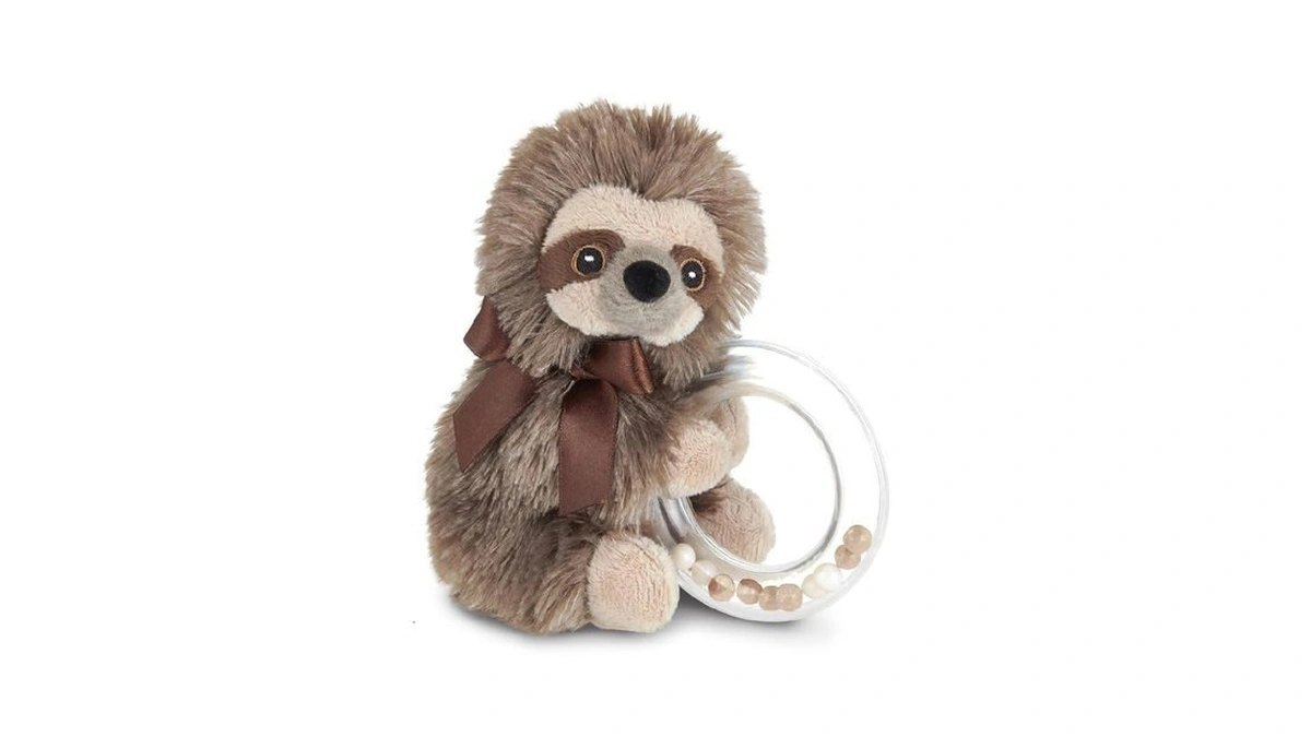 Bearington Baby Lil' Speedy Plush Stuffed Animal Sloth Shaker Rattle