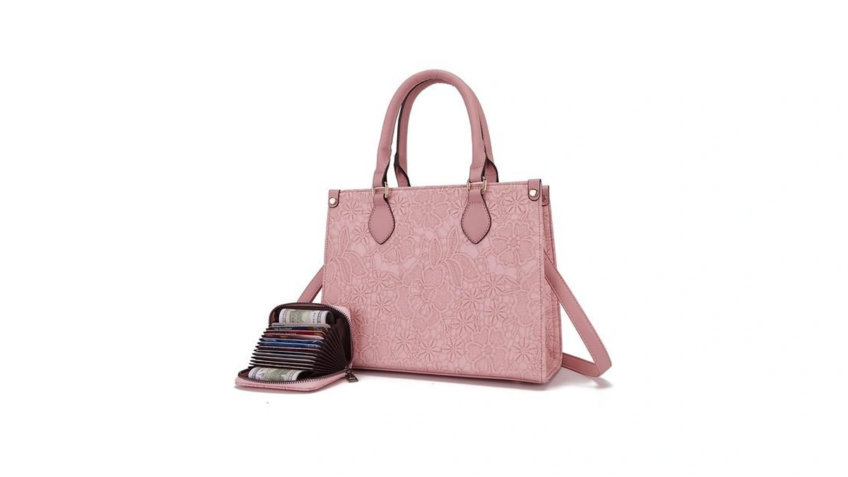 Qiyuer Medium Handbags For Women Vegan Leather Purses Set Satchel