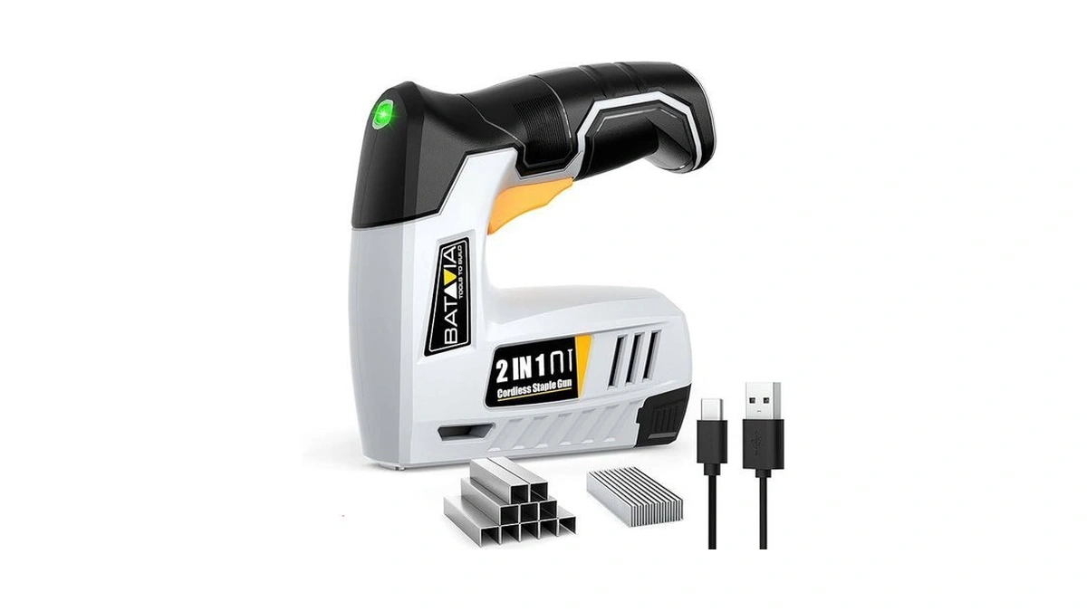 Batavia Electric Staple Gun, 2-in-1 Cordless Brad Nailer & Stapler