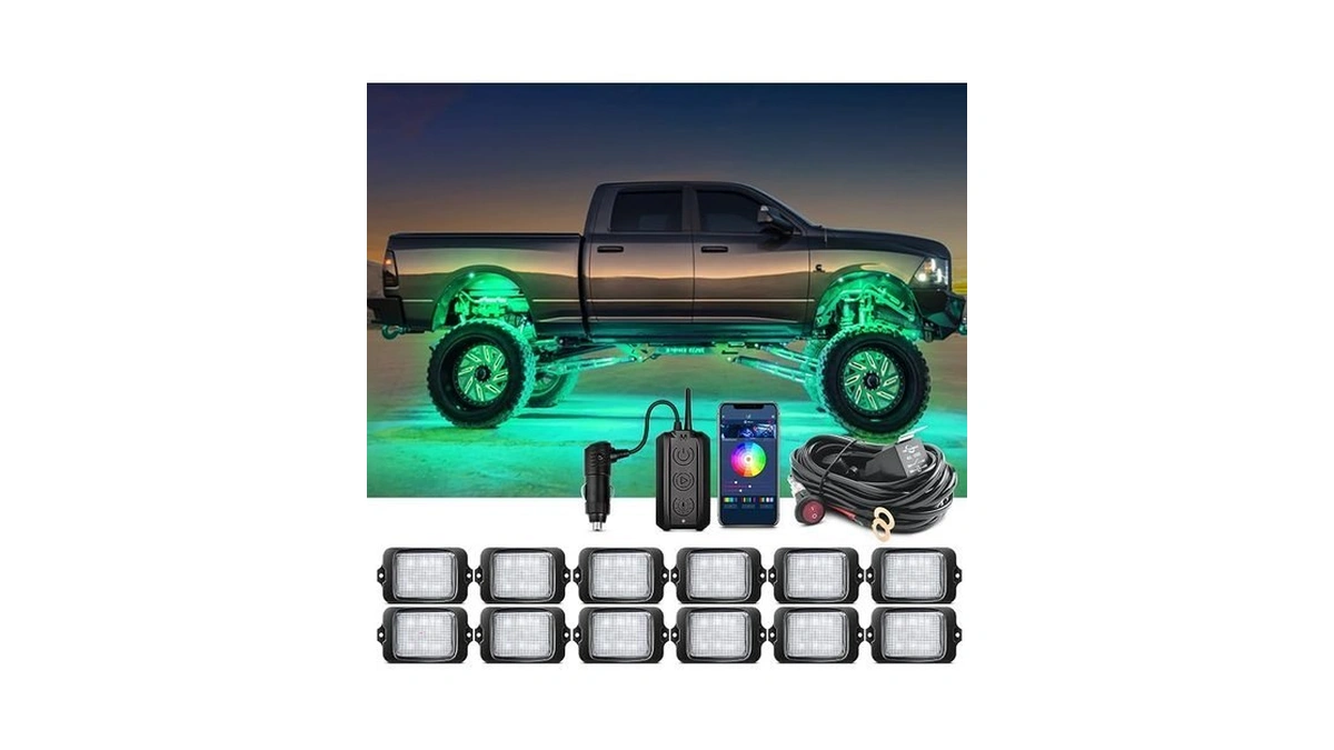 Mictuning C3 Rgbw Rock Lights 12 Pods With Wiring Switch