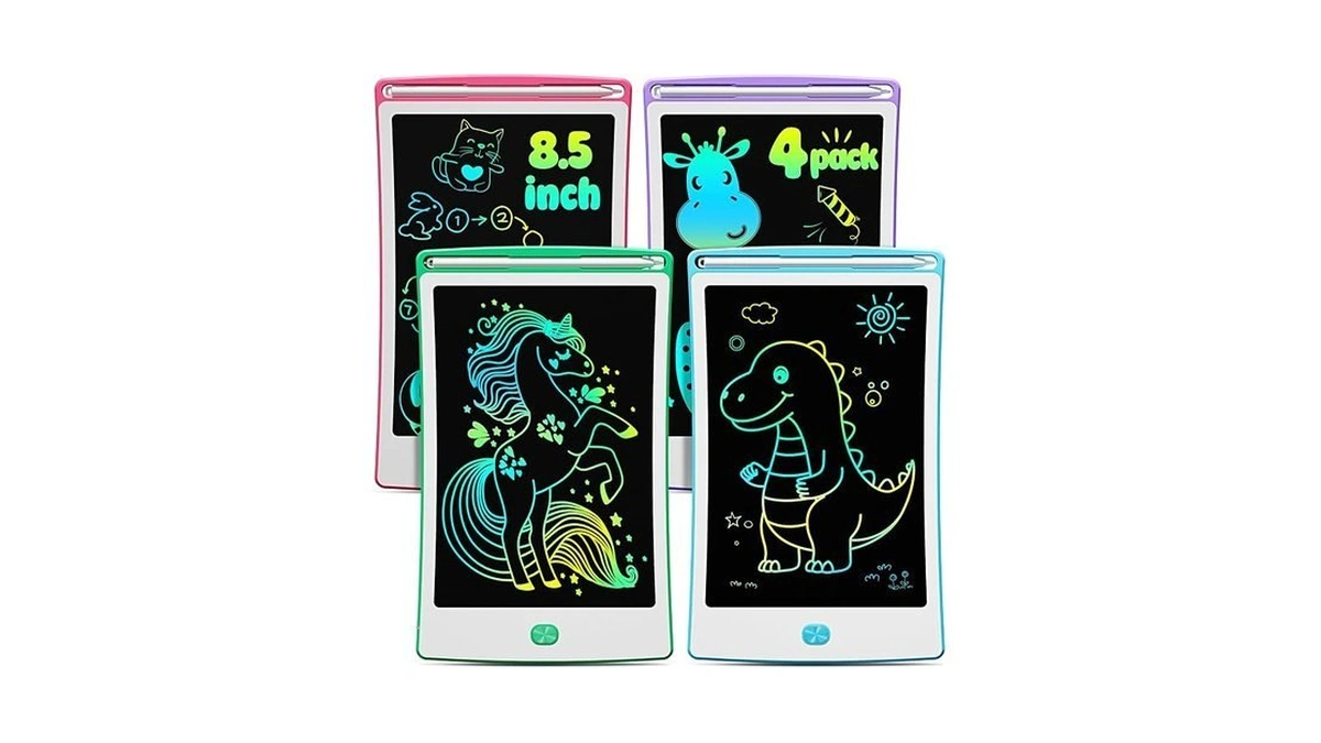 Magic Jimmy 4 Pack Lcd Writing Tablet, 8.5 Inch Colorful