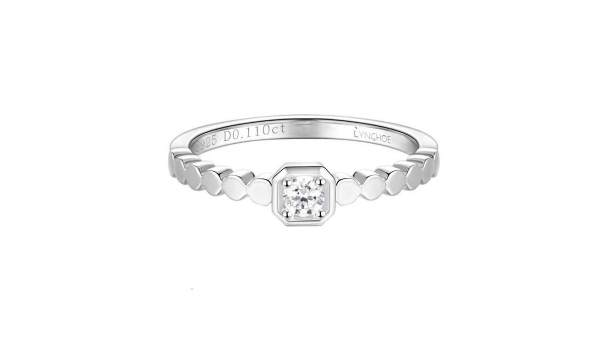 Lynchoe 1/10ct Lab-grown Diamond Women's Engagement Ring | S925 Sterling