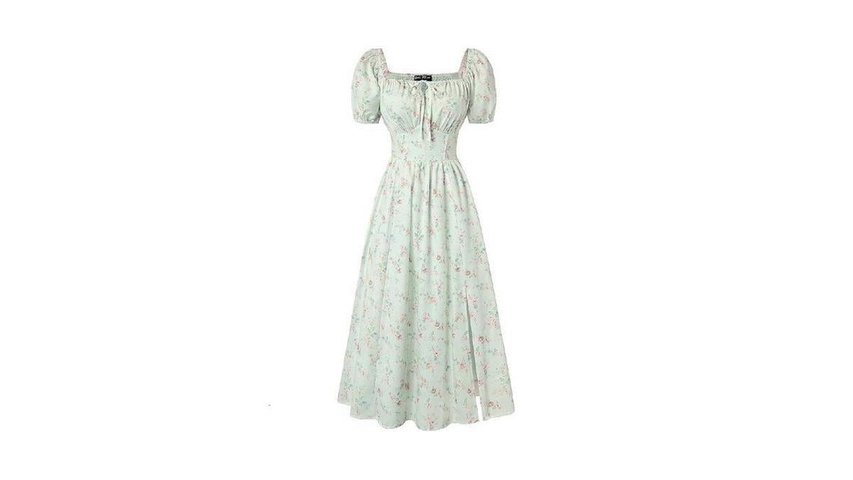 Scarlet Darkness Summer Spring Split Floral Corset Midi Dress With