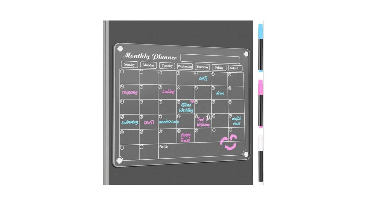 Diymag Magnetic Calendar, Fridge Magnets For Whiteboard Monthly Dry Erase