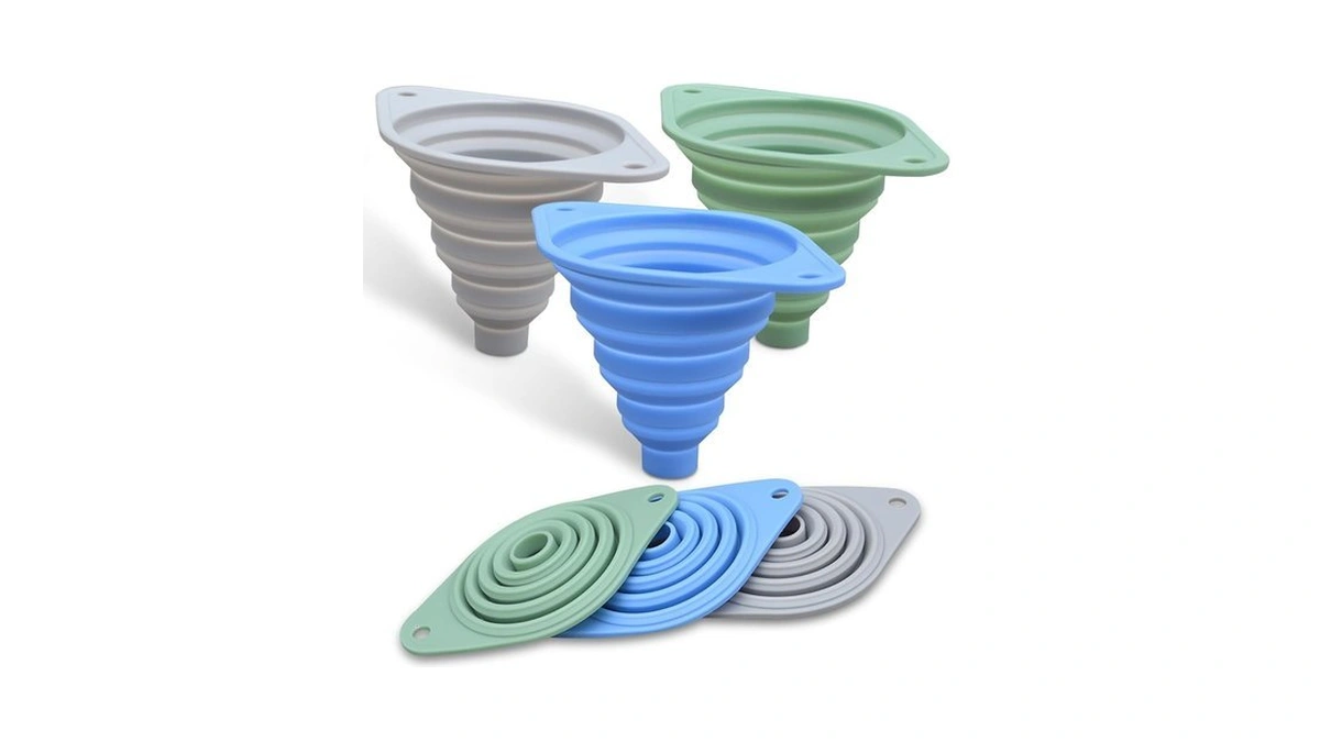 Kitchen Funnel Set 3 Pack,funnels For Kitchen Use Filling Bottles,silicone