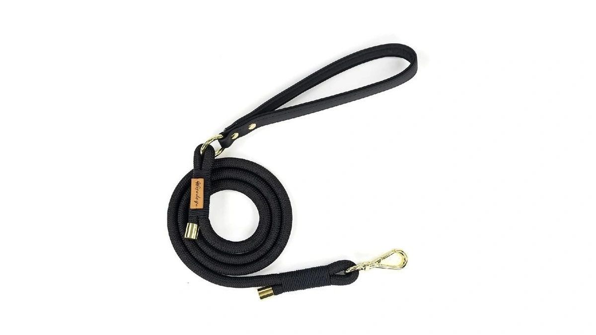 Wisedog Rope Dog Leash, 6ft, Black