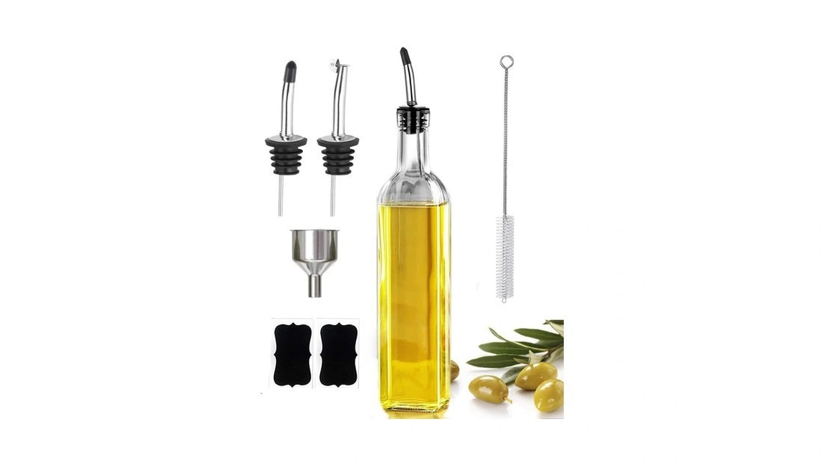 Leaflai 17oz Olive Oil Dispenser Bottle, 500ml Oil & Vinegar