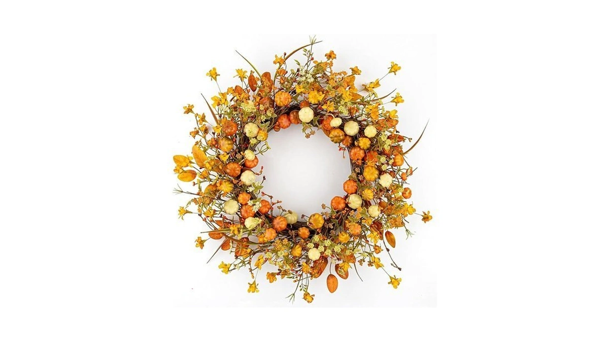 Diyfloru 22 Inches Rustic Fall Wreath Farmhouse Autumn Wreaths For