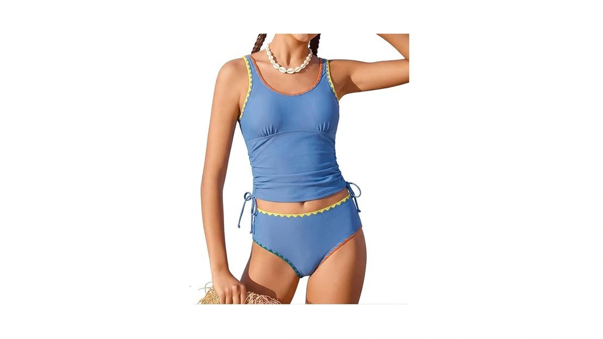 Sewetier Teen Padded Swimsuits Girls' Dusty Blue Tankinis Two Piece