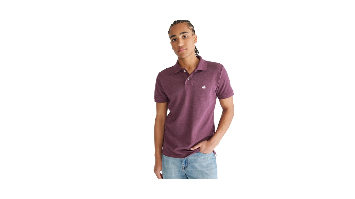Aero A87 Solid Pique Polo, Dark Burgundy, L