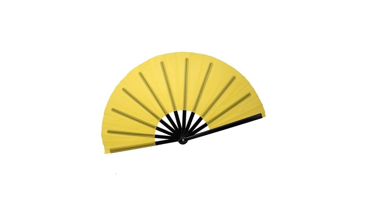 Qirmizi Large Folding Hand Rave Fan - Nylon Cloth Fans-vintage
