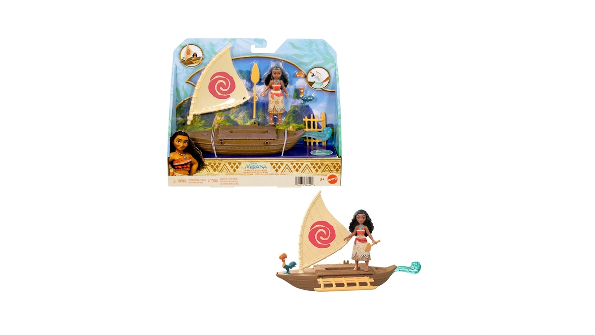 Mattel Disney Toys, Moana Small Doll & Floating Boat Playset