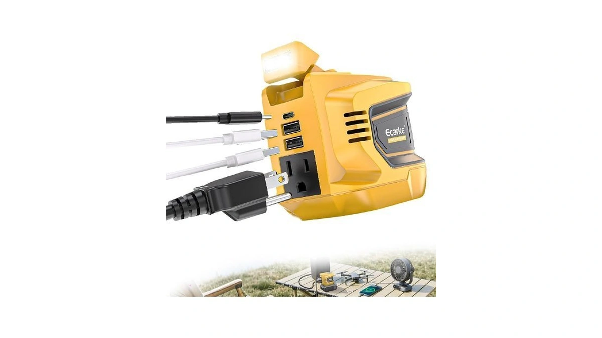 Ecarke 200w Power Inverter Compatible With Dewalt 20v Battery, Real