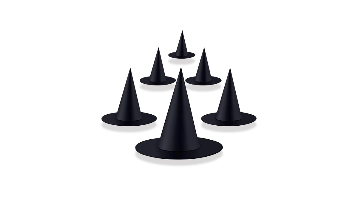 6 Pcs Halloween Witch Hat Black Witch Hats Hanging Decor