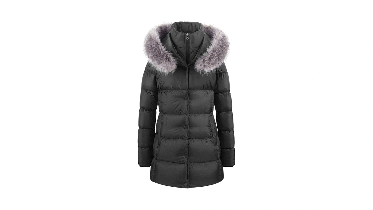 Creatmo Us Women's Fur Puffer Coats Warmest Winter Jacket Mid