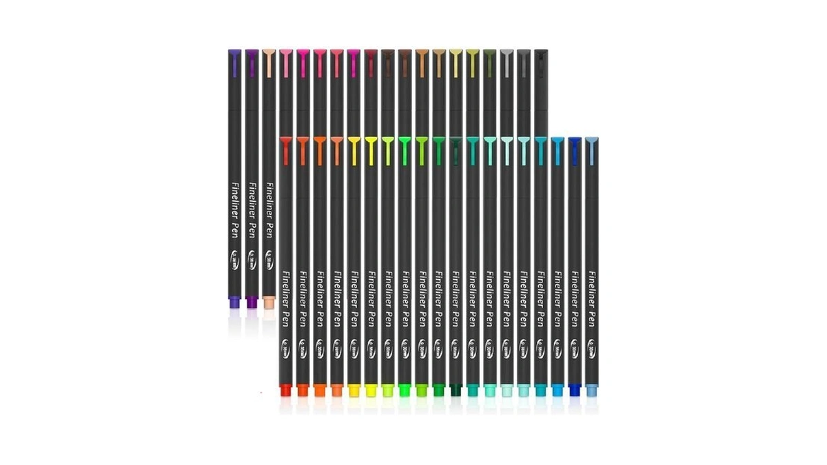 Colored Pens, 38 Fineliner Porous Fine Point Pens With 2