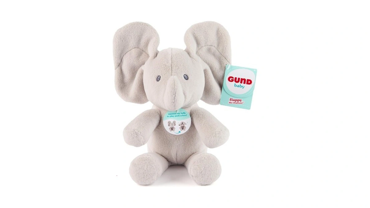 Gund Baby Peek-a-boo Flappy 7-inch Elephant Squeeze-activated Plush Toy