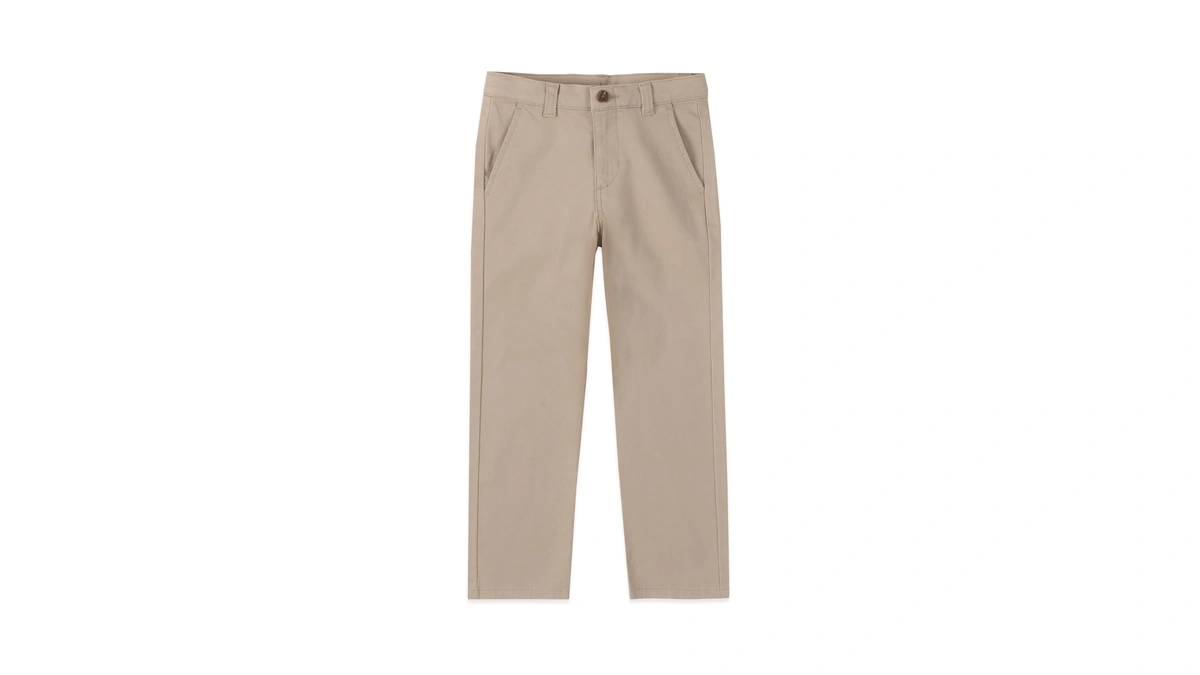 Izod Boys School Uniform Flat Front Twill Pants, Khaki, 20