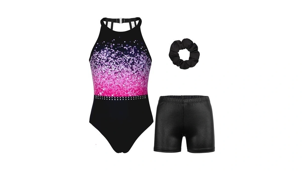 Joystream Gymnastics Leotards For Girls With Shorts Sparkly Ballet Dance