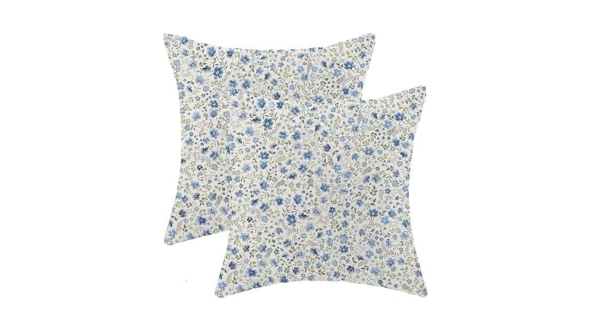Cxmeifly Navy Blue Floral Pillow Covers 18 X 18 Inch