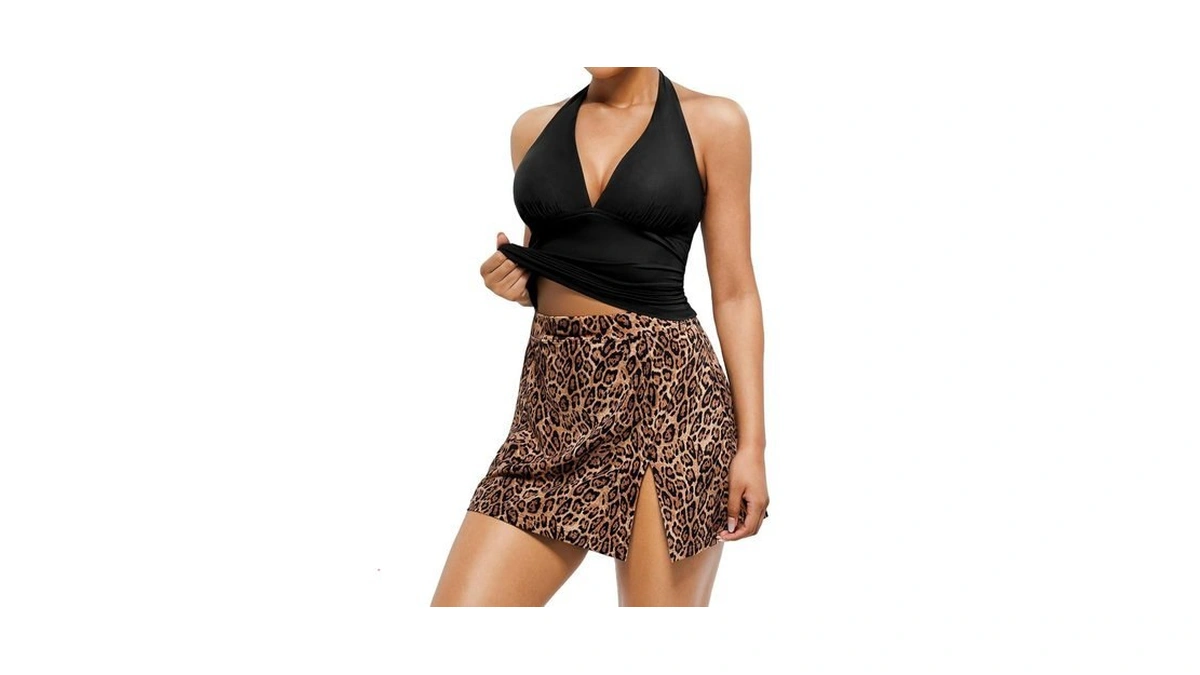 Popilush Tankini Swimsuits For Women Tummy Control Two Piece Shapewear