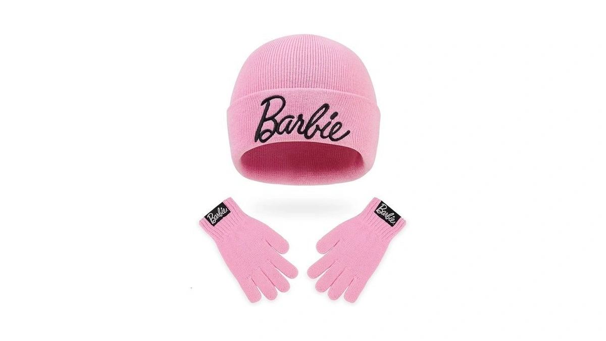 Barbie Girls Bobble Hat And Gloves Set, Original Accessories, Girl