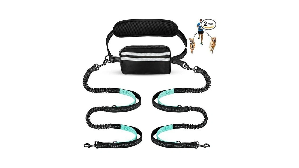 Yicostar Hands Free Dog Leash For Two Dogs Walking, Running
