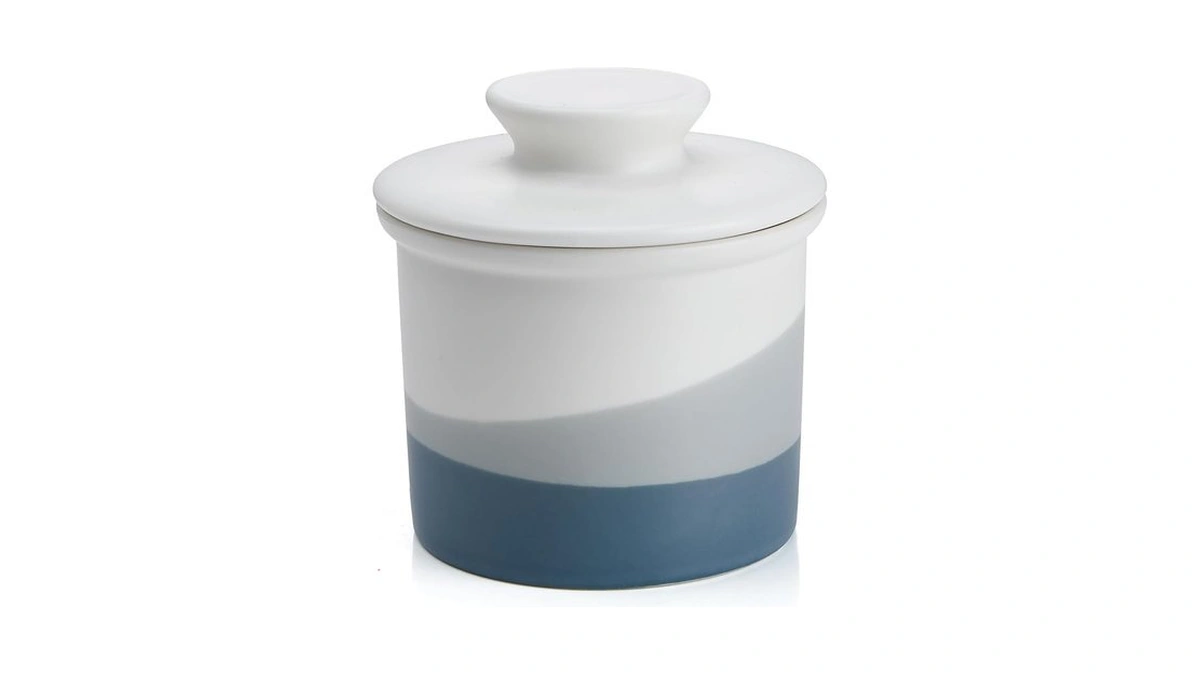 Sweese Light Blue French Butter Crock With Lid – Ceramic