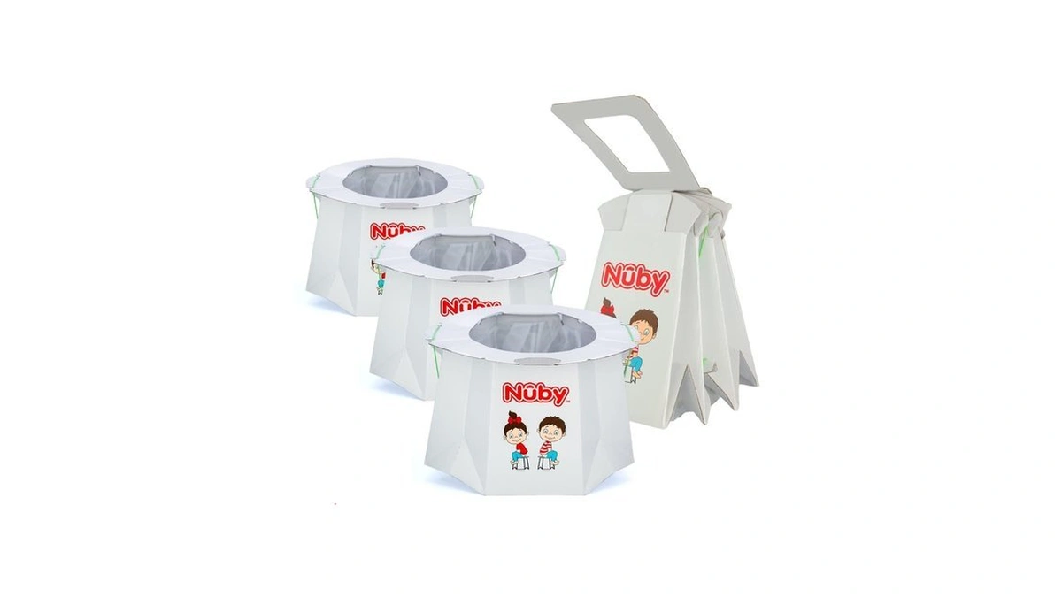 Nuby Disposable Travel Potty With Liner - Foldable And Portable