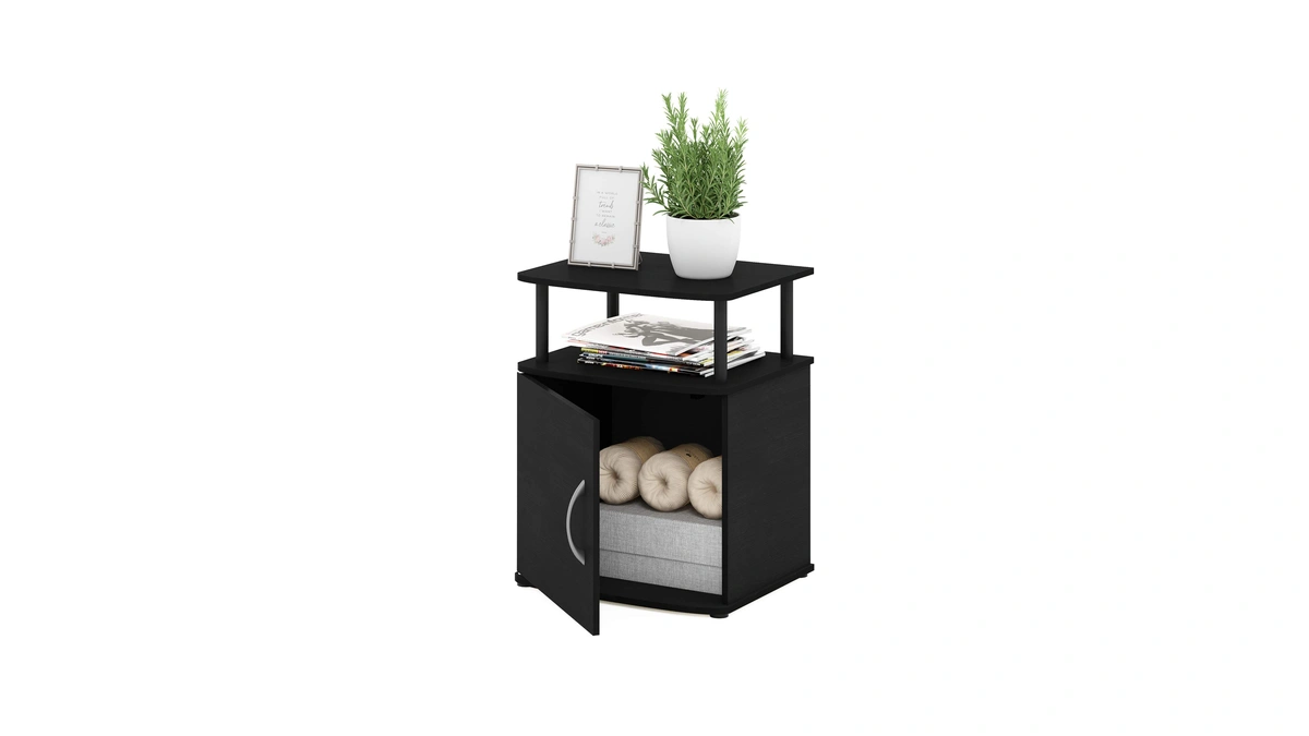 Furinno Jaya End Table, One, Black Wood