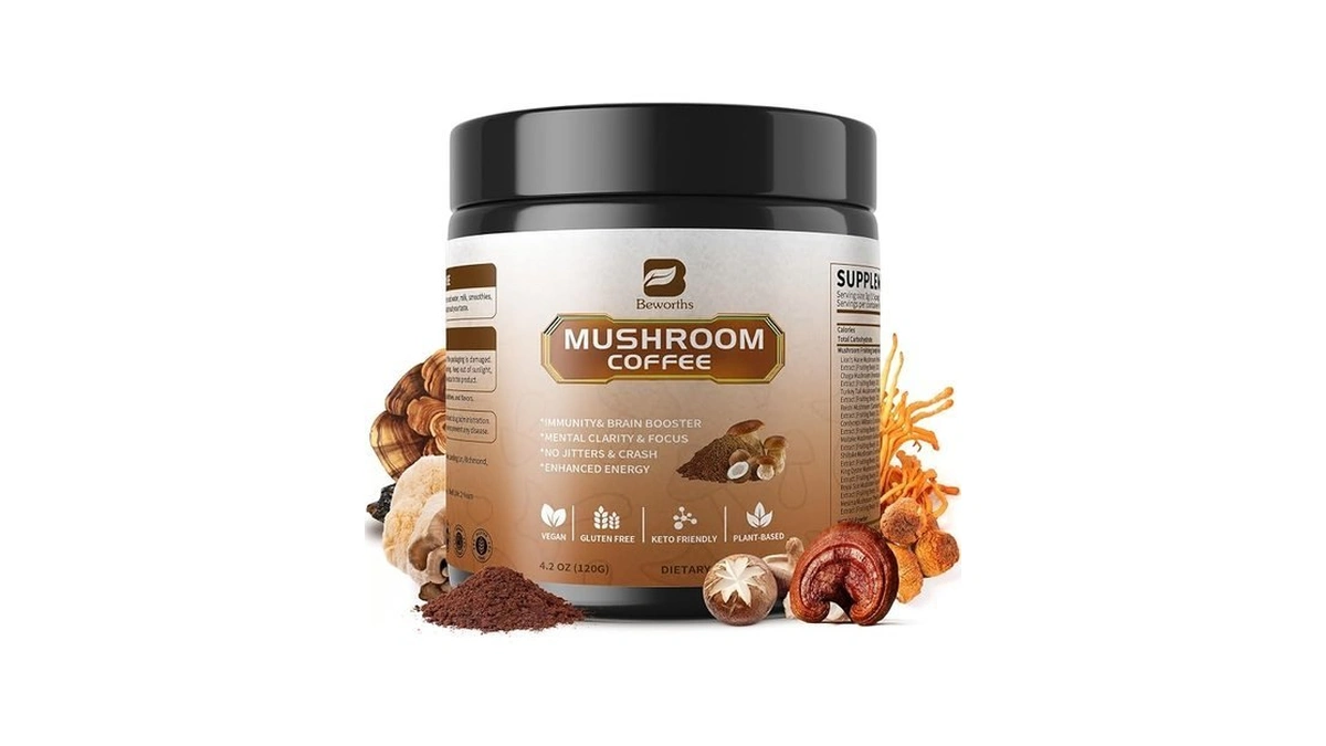 Mushroom Coffee -10 Mushroom Instant Coffee Powder With Lion's Mane,