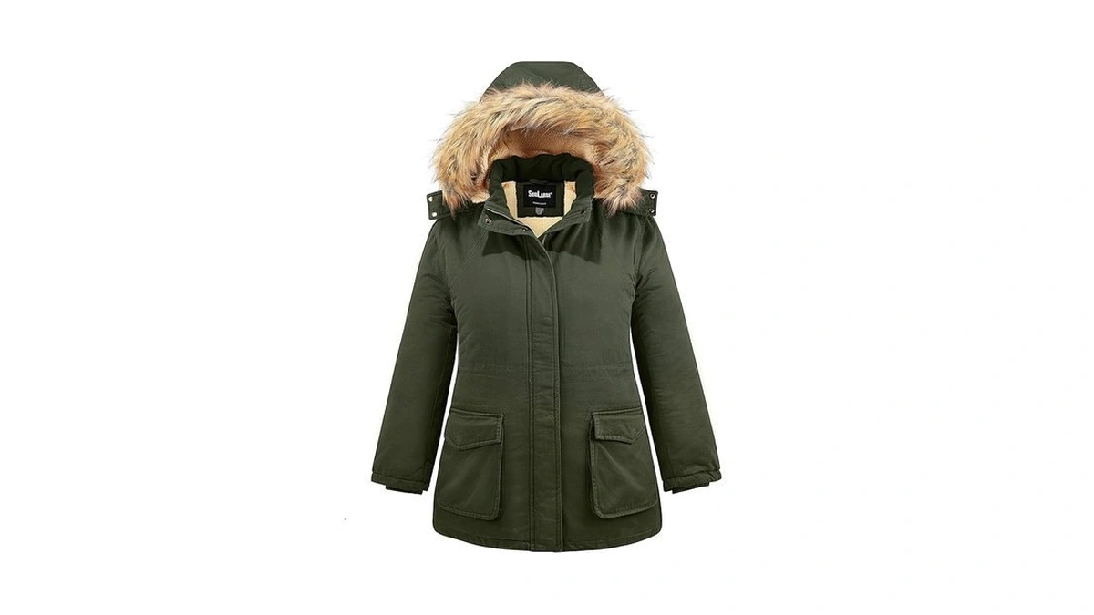 Soularge Women's Winter Plus Size Warm Faux Fur Coat Outerwear(army