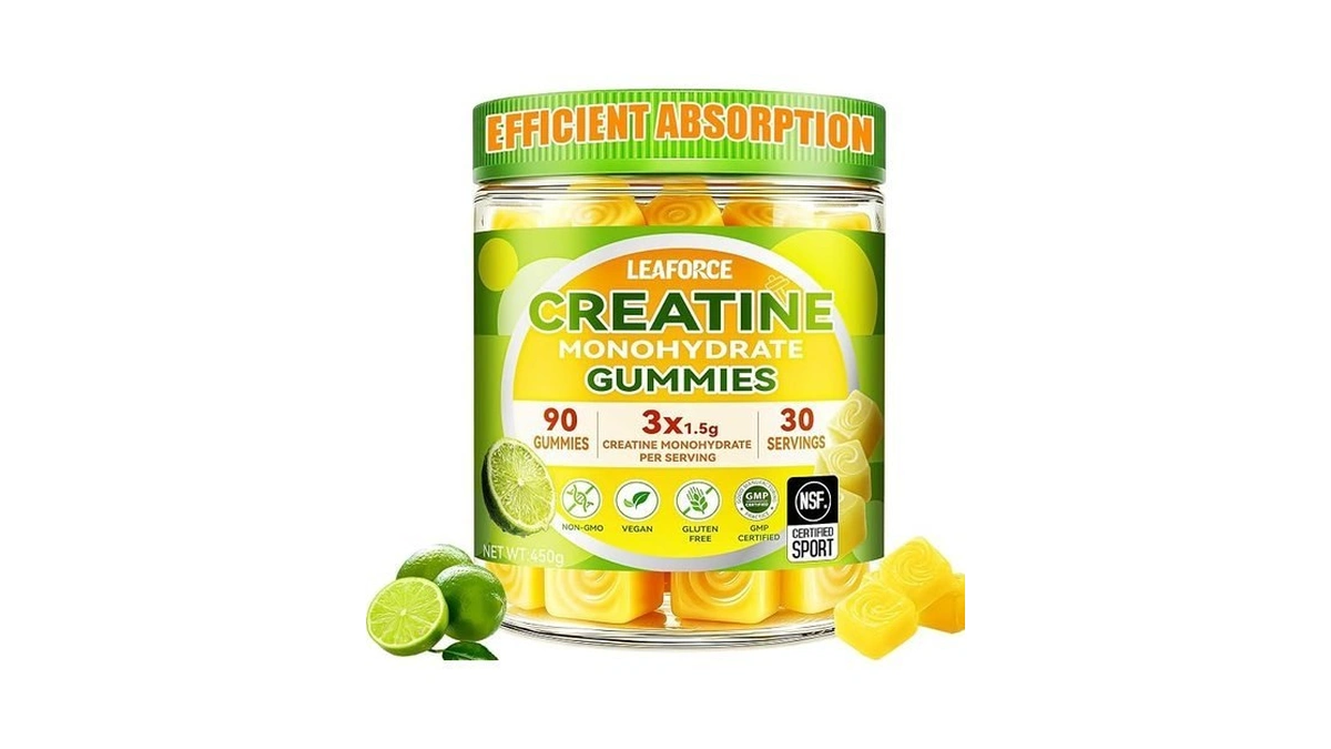 Leaforce Creatine Monohydrate Gummies For Men & Women, 4.5g Creatine